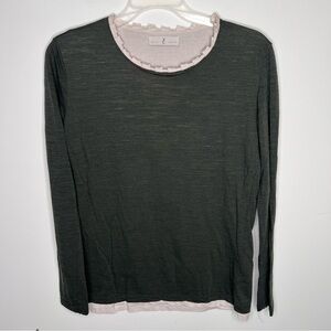 Whyci Milano Women Black Wool Nylon Long Sleeve Shirt Top‎ Size EU 42 (US 8) C9